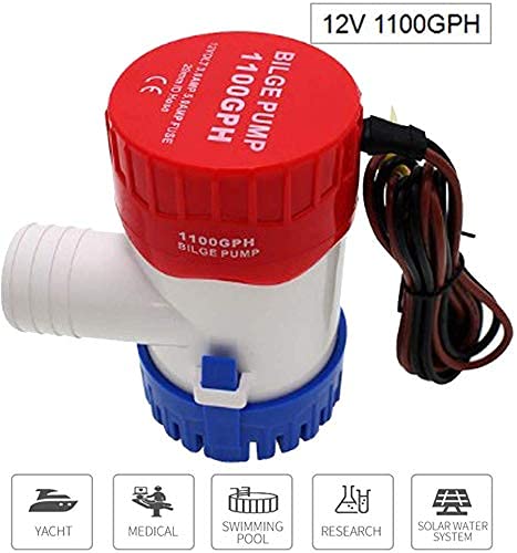 [Australia - AusPower] - Submersible Boat Bilge Water Pump 12v 1100gph Non-Automatic Marine Electric Bilge Pump for Ponds, Pools, Spas Silent, Boat Caravan RV Submersible 