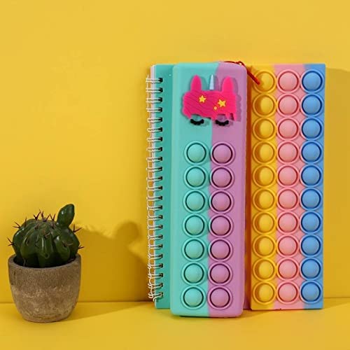 [Australia - AusPower] - Art Pop it - Unicorn Spiral Notebook Pop it for Girls with Bubble Fidget Pencil Case 2 in1 Sensory Toy Set, Popper Simple Stationery , Poppet Gift Toy for Kids , Children Stress Release Bound Notepad 