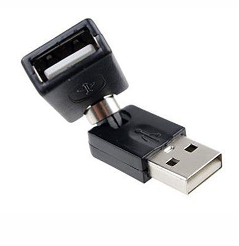 [Australia - AusPower] - CERRXIAN Rotating and Swivel Twist USB 2.0 Type A Male to Type A Female 360 Degree Rotation Adjustable Right Angle Extension Adapter Convertor (2-Pack,AM-FM) 