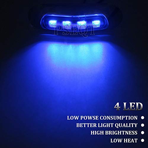 [Australia - AusPower] - PSEQT 3.8'' Waterproof Boat Marine LED Lights Courtesy Interior Deck Light Navigation Transom Stern Cabin Lighting for Pontoon Fishing Boat Kayak Sailboat Bass Boat Vessel 12V 24V (Blue 6Pcs) 6PCS Blue 