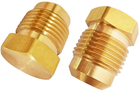 [Australia - AusPower] - ANPTGHT 5PCS Brass Flared Plug 3/8" Tube OD, SAE 45 Degree Flare Tube Fitting Brass Seal Plug Hex Flare Plug 3/8" OD-5 Pack 
