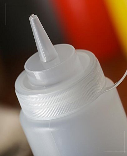 [Australia - AusPower] - 3PCS 12oz/360ML Empty Refillable Squeeze Sauce Condiment Bottles Food Grade Mustard Storage Container Jar Pot with Twist on Cap Lids for Ketchup Mayo Vinegar Cream Honey Salad Dressing(Color Random) 