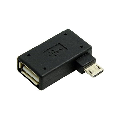 [Australia - AusPower] - Chenyang 90 Degree Right Angled Micro USB 2.0 OTG Host Adapter with USB Power for Cell Phone & Tablet 