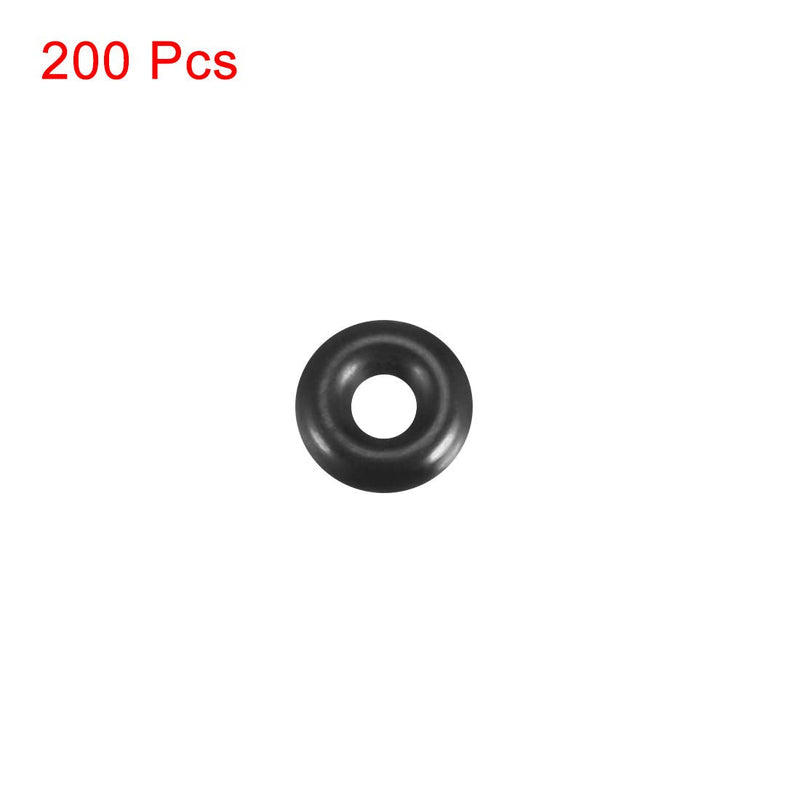 [Australia - AusPower] - uxcell Nitrile Rubber O-Rings 7mm OD 3mm ID 2mm Width, Metric Sealing Gasket, Pack of 200 3x7x2mm 