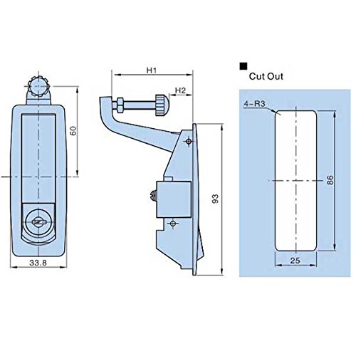 [Australia - AusPower] - 2 PCS Compression Latch OEM Replacement Southco C2-43-25 Flush Lever Marine Applicable Door Thickness:1~5mm 