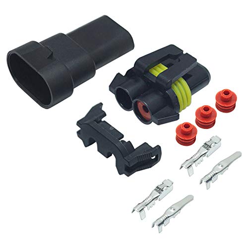 [Australia - AusPower] - FEELDO Car Motorcycle HB4/9006 Bulb Waterproof Quick Adapter Connector Terminals DIY Plug Male/Female Kit 