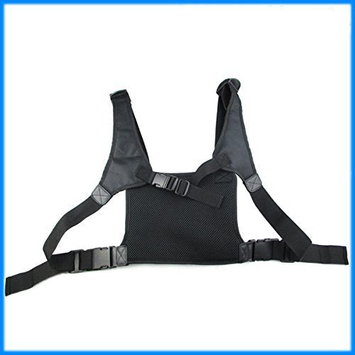 [Australia - AusPower] - GoodQbuy Universal Radio Harness Chest Rig Bag Pocket Pack Holster Vest for Two Way Radio (Rescue Essentials) (Leather Black) Leather Black 