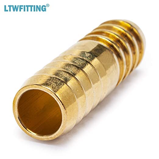 [Australia - AusPower] - LTWFITTING Brass Barb Splicer Mender 5/8-Inch ID Hose Fitting Air Boat Fuel Hose Joine(Pack of 5) 