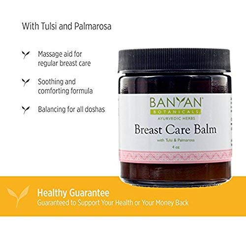 [Australia - AusPower] - Banyan Botanicals Breast Care Balm – Organic Herbal Salve with Tulsi & Palmarosa – for Breast Health – Promotes Healthy Circulation & Lymphatic Drainage – 4oz – Non GMO Sustainably Sourced Vegetarian 