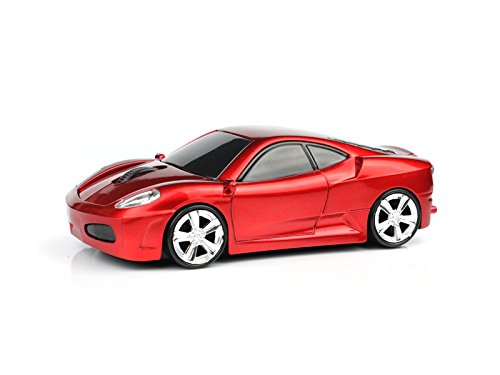 [Australia - AusPower] - Jinfili Sleep Sport Car Shaped Wireless Computer Mouse Ergonomic Gaming Optical Mouse USB 2.4G Mini Receiver Office Accessories for PC Windows Laptop Notebook Mac Red 