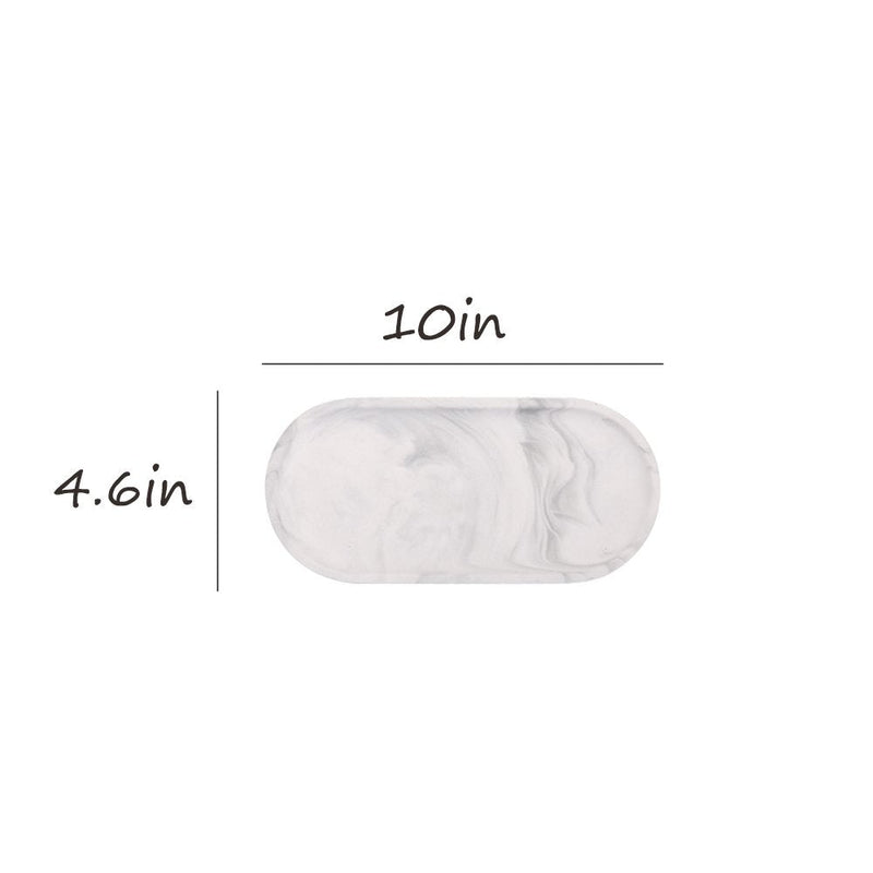 [Australia - AusPower] - CHOOLD Chic Ceramic Marble Style Oval Dessert Plate Cake Plate Jewelry Dish Ring Dish Cosmetics Organizer Fruit Dish Home Decor Wedding Gift Simple 