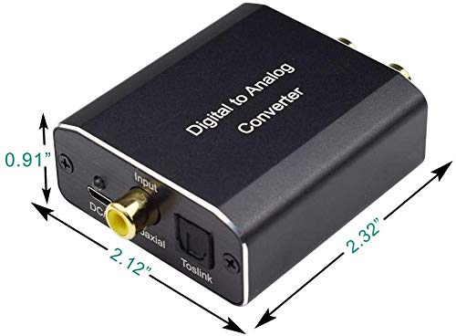 [Australia - AusPower] - Digital to Analog Audio Converter, Hdiwousp 192 kHz DAC Digital Coaxial and Optical Toslink to Analog 3.5mm Jack and RCA (L/R) Stereo Audio Adapter with Optical Cable for HDTV Home Cinema, Aluminum 