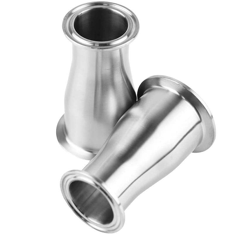 [Australia - AusPower] - Beduan Reducer Tri Clamp Ferrule Stainless Steel 304 Sanitary Fitting 2" Tube OD to 1-1/2" Tube OD(Pack of 2) Pack of 2 