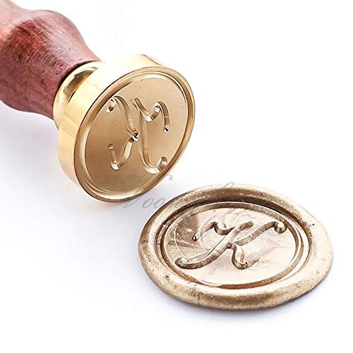 [Australia - AusPower] - VOOSEYHOME Initial Handwritten Letter Alphabet K Wax Seal Stamp with Rosewood Handle, Decorating on Gift Packing Invitation Mail Envelope Card Book for Birthday Themed Parties Weddings Signatures Letter K 