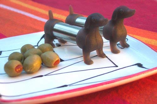 [Australia - AusPower] - Kikkerland Dachshund Salt and Pepper Shakers, Brown/Silver 