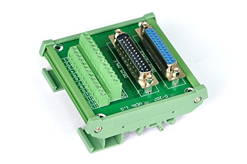 [Australia - AusPower] - Electronics-Salon DB25 D-SUB DIN Rail Mount Interface Module, Male/Female, DSUB Breakout Board. 
