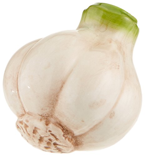 [Australia - AusPower] - Cosmos Gifts Garlic Salt and Pepper Set, Ceramic, 2-1/4-Inch 