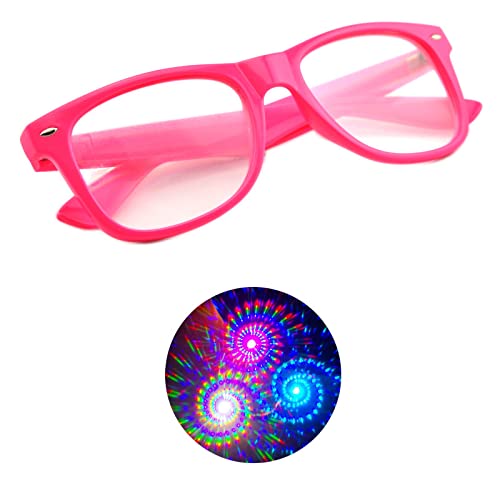 [Australia - AusPower] - Spiral Diffraction Glasses - for Raves, Festivals and More (Pink) 