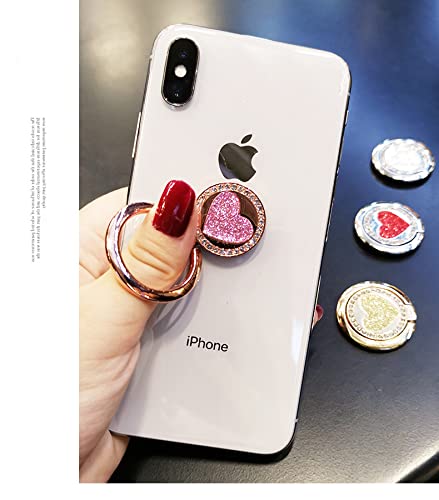 [Australia - AusPower] - Bling Phone Ring Holder Stand Finger Grip Crystals Kickstand 360 Degree Rotation Compatible with iPhone Samsung Galaxy & Most Phone Case Heart Pink 