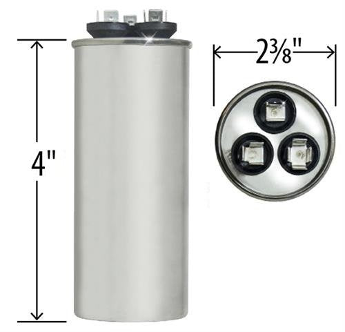 [Australia - AusPower] - PowerWell 45+5 MFD 45/5 uf 370 or 440 Volt Dual Run Round Capacitor PW-45/5/R for Condenser Straight Cool or Heat Pump Air Conditioner - Guaranteed to Last 5 Years 
