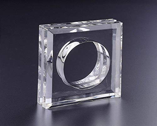 [Australia - AusPower] - Acrylic Lucite Set of 4 Square Beveled Napkin Rings by Sparkle 
