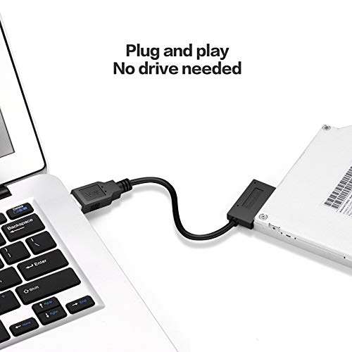 [Australia - AusPower] - Cablecc USB 3.0 to 7+6 13pin Slimline Sata Adapter Cable for Laptop Cd DVD Rom Optical Drive 