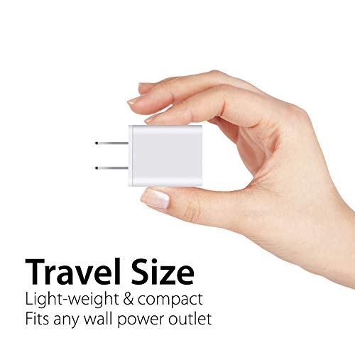 [Australia - AusPower] - USB Charger, Spater Travel Home Wall Charger and a Charging Cable C ompatible with iPhone X, iPhone 8, iPhone 7, iPhone 6, iPhone 5, iPad Mini, iPod Touch, iPods (White) White 