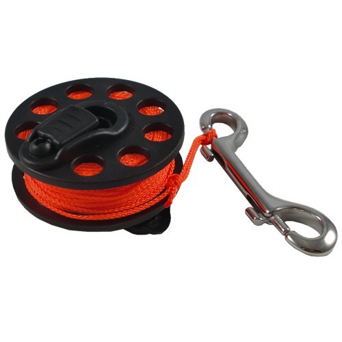 [Australia - AusPower] - Scuba Choice Scuba Diving Compact Finger Spool with Plastic Handle, 65', Orange Line 