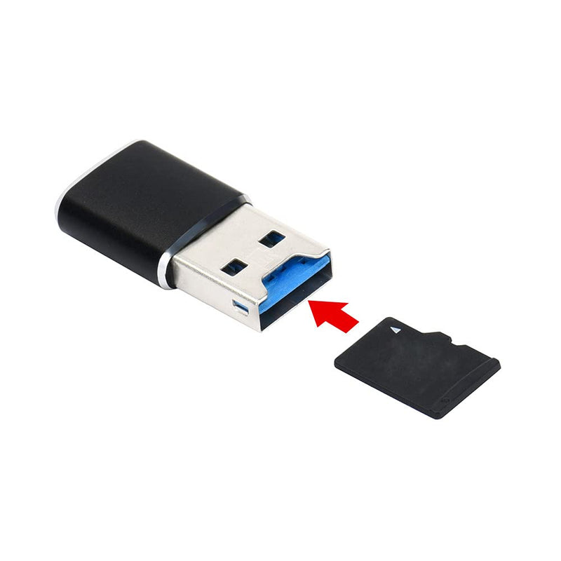 [Australia - AusPower] - Cablecc USB 3.0 to Micro SD SDXC TF Card Reader Writer Adapter 5Gbps Super Speed for Car Laptop… Black USB3.0-TF 
