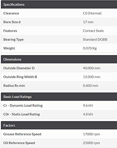 [Australia - AusPower] - 2PACK TIMKEN 6203-2RSC3 6203-2RS Deep Groove Ball Bearing 17x40x12mm 