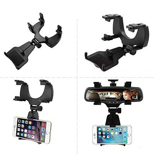 [Australia - AusPower] - WINVIN Universal Adjustable 360° Car Rearview Mirror Mount Stand Holder Cradle for Cell Phone iPhone 12 Max Samsung Note 10 ,Truck Auto Bracket Holder Cradle 