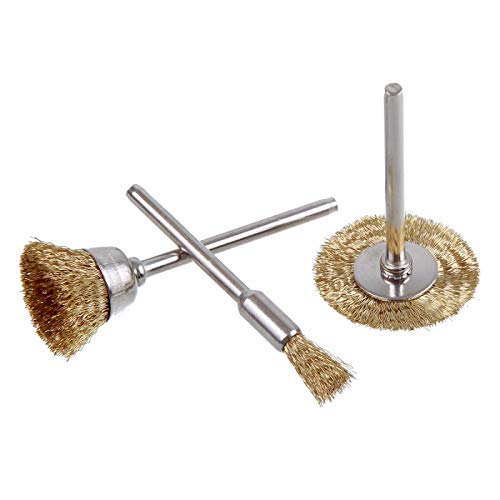 [Australia - AusPower] - 90 Pcs Wire Brushes Set, Rocaris Brass Wire Wheels Pen Brushes Set Kit Accessories for Rotary Tool 