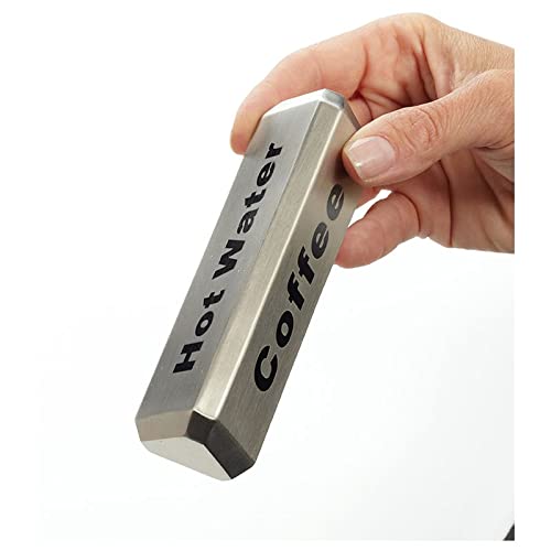 [Australia - AusPower] - American Metalcraft TTSB3 Three-Sided Sign for Coffee, Decaf and Hot Water, Stainless Steel, 1-3/8" H, 1-1/2" W, 4-3/4" L 