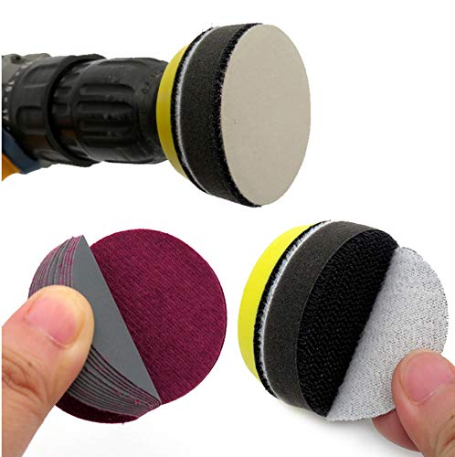 [Australia - AusPower] - 180 Pieces 1 Inch Sanding Disc, GOH DODD Wet Dry Sandpaper with Soft Foam Pad and Backing Pad 1/8 Inch Shank, 60-10000 Variety Grits Grinding Abrasive Sand Paper for Auto Metal Wood Grass Jewelry 1 Inch 180 Pieces 