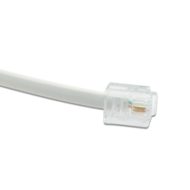 [Australia - AusPower] - RJ11 Telephone Cord Straight Cable 6P2C to 2 Spade Lug Plug Phone Extension Cables Wire Connector Landline Line 1.5 Meters 5 ft,White (3 of Pack) 