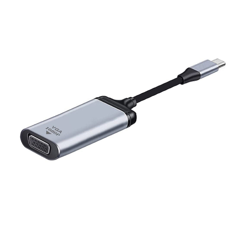 [Australia - AusPower] - ChenYang CY Monitor Adapter 1080p 60hz USB C Type C Male to VGA Female Cable for Tablet & Phone & Laptop VGA Grey 