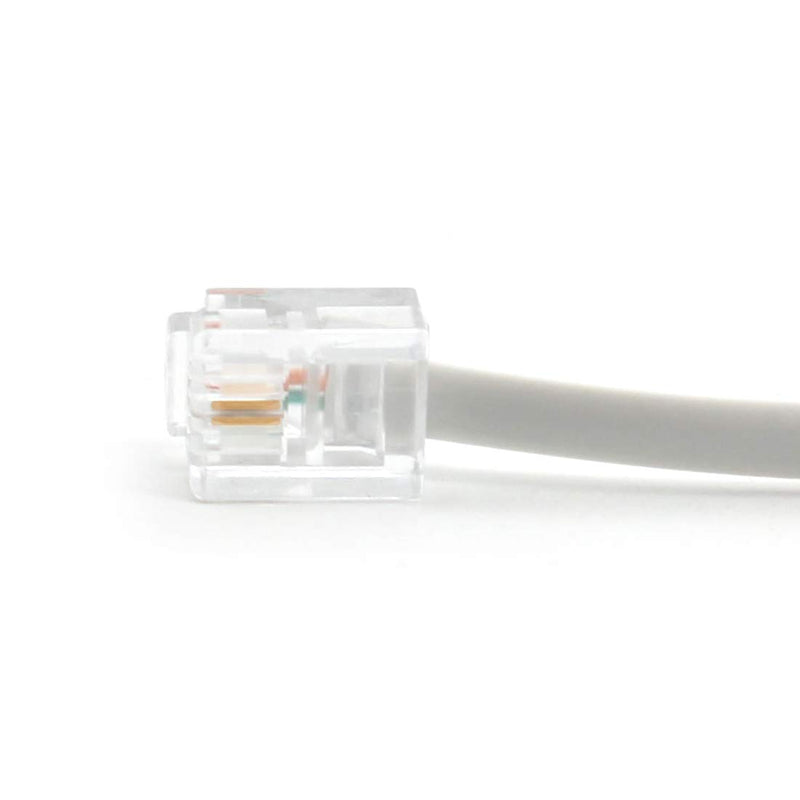 [Australia - AusPower] - RJ11 Telephone Cord Straight Cable 6P2C to 2 Spade Lug Plug Phone Extension Cables Wire Connector Landline Line 1.5 Meters 5 ft,White (3 of Pack) 