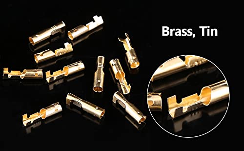 [Australia - AusPower] - 100 Pairs 3.9mm AWG Brass Male and Female Connectors with Clear Insulated Cover Quick Splice Motorcycle Car Truck Crimp Connectors Terminals 