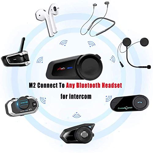 [Australia - AusPower] - Motorcycle Bluetooth Intercom with FM Radio, 5.0 Bluetooth Motorcycle Helmet Bluetooth Headset Communication With Noise Cancellation Up to 6 Riders with Noise Cancellation, FM, Waterproof (1set) 1 Pack 