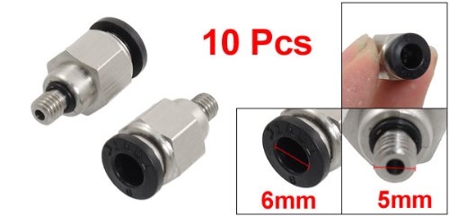 [Australia - AusPower] - uxcell 10 Pcs M5 Male Thread 6mm Push in Joint Pneumatic Connector Quick Fittings 