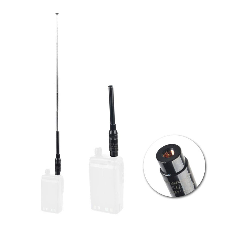 [Australia - AusPower] - 2 Pack NA-773 SMA Male Dual Band Telescopic Walkie Talkie Antenna VHF UHF 2M/70CM Handheld Ham 2-Way Radio Antenna for Retevis Wouxun TYT MD-380 YAESU VX-6R FT-60R FT-70D 