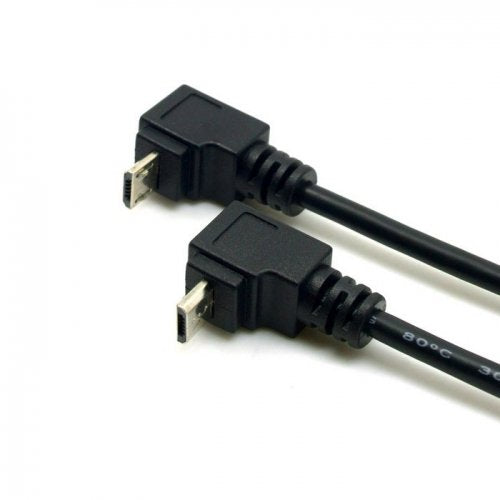 [Australia - AusPower] - Cablecc 2pcs USB 2.0 Male to Micro USB Up & Down Angled 90 Degree Cable 30cm for Cell Phone Tablet Cablecc 