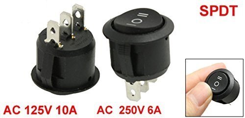 [Australia - AusPower] - RuoFeng Rocker Switch 10Pcs ON/Off/ON SPDT Snap in Round Button 6A/250V 10A/125V AC 