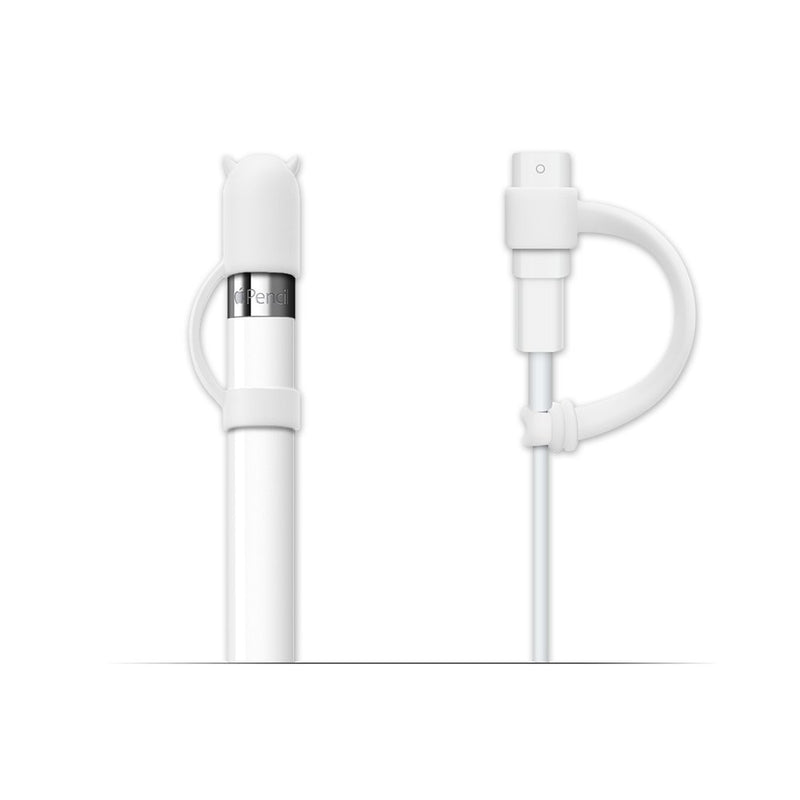 [Australia - AusPower] - [3-Pack] FRTMA for Apple Pencil Cap/Apple Pencil Horn Cap Holder/Cable Adapter Tether for iPad Pro Pencil (Ivory White) Ivory White 