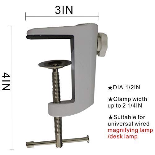 [Australia - AusPower] - Replacement Aluminum Alloy Cantilever Bracket C-Clamp With 1/2 Inch Hole Diameter(Adjustable Thumb Screws) And Non-Slip Mat For Mic Stand/Table Lamp Desk Clamp 