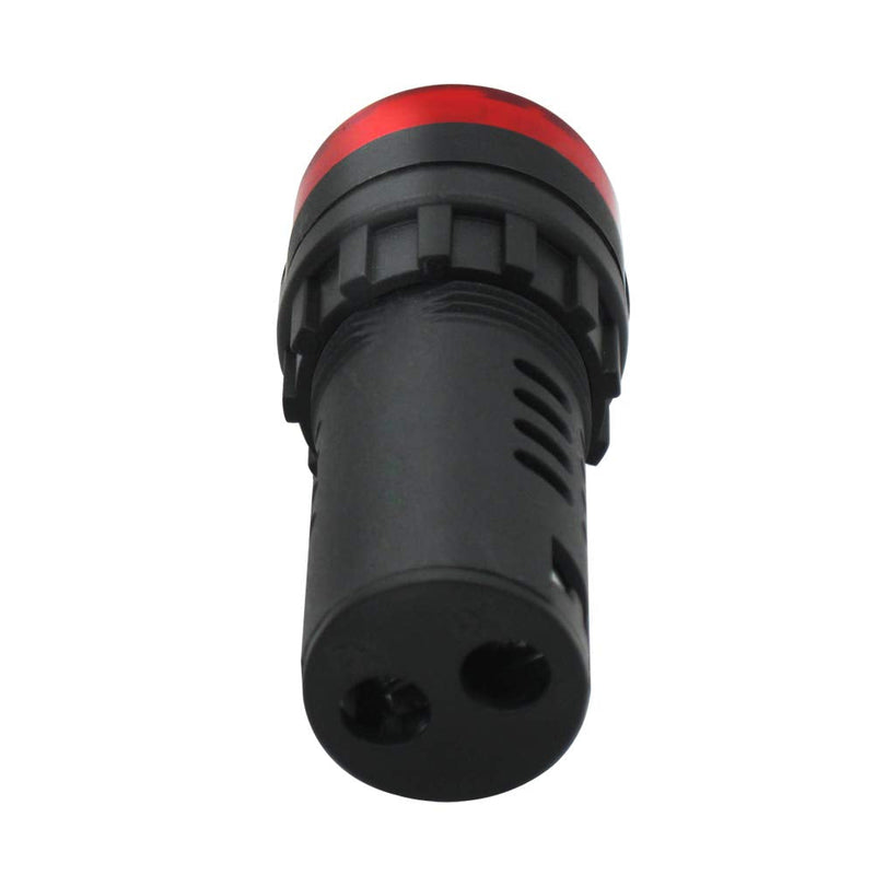 [Australia - AusPower] - mxuteuk 2Pcs 22mm AC/DC 24V Red LED Buzzer Flash Alarm Signal Indicator Light AD16-22SM-RR24V 