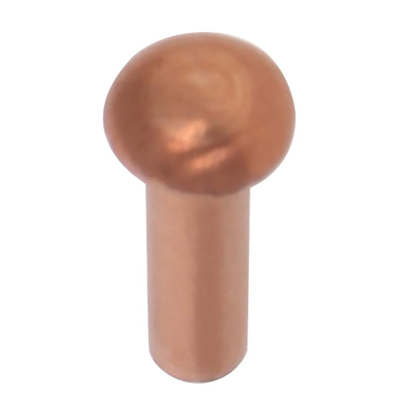 [Australia - AusPower] - MroMax 50Pcs M3 Round Head Copper Solid Rivets Fastener 0.12" Dia x 0.47" Length for Electrical Applications Copper Finish Copper Tone Copper 3*12 