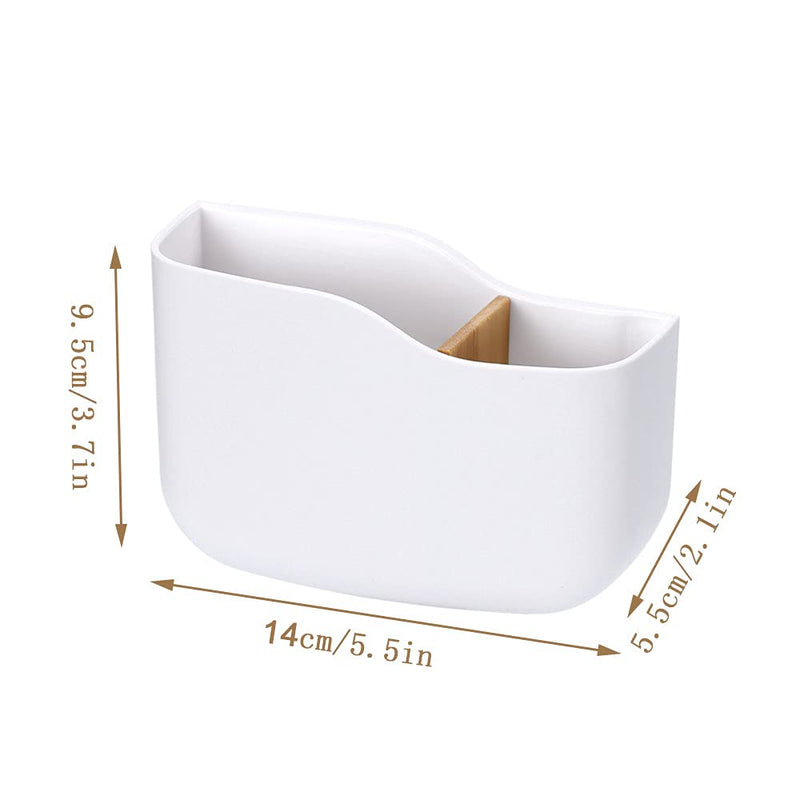 [Australia - AusPower] - SUNFICON Adhesive Remote Control Holder Wall Mount Media Player Controller Holder Universal TV Remote Organizer Caddy Box Tray Hollow Bottom Slot Easy Phone Charging Home Office Desk Nightstand White 