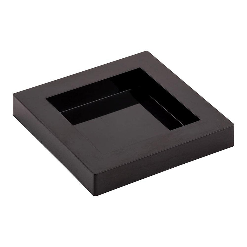 [Australia - AusPower] - Square Black Plastic Mini Cubic Plate - 2 1/2" x 2 1/2" - 20 count box - Restaurantware 