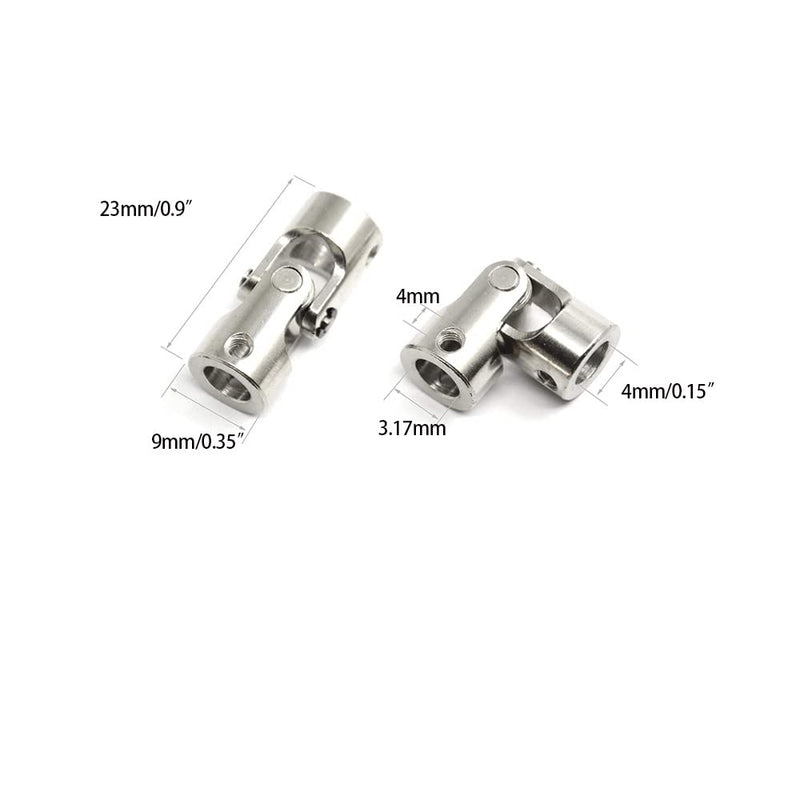 [Australia - AusPower] - BENLIUDH 4 Pcs Universal Joint Shaft Coupling 3.17mm to 4mm Inner Dia U Joint Coupler with Screws 3.17-4mm silver 